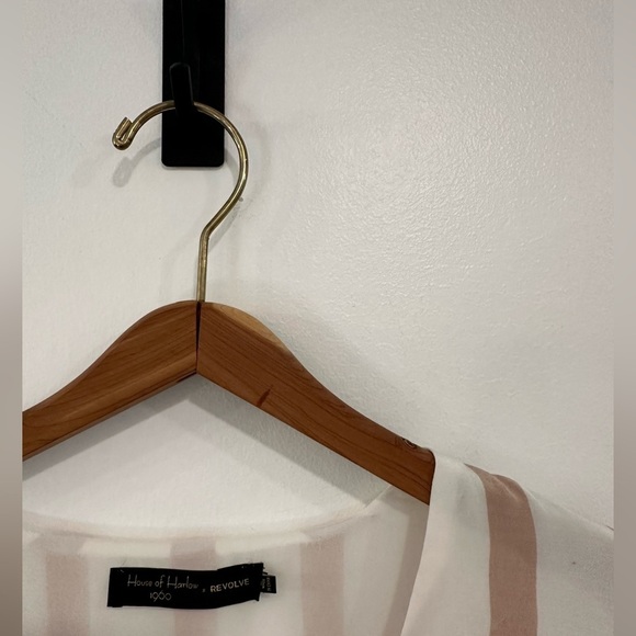 House of Harlow 1960 x Revolve Tallulah White Pink Ruffle Striped Dress Women XS - Picture 5 of 9